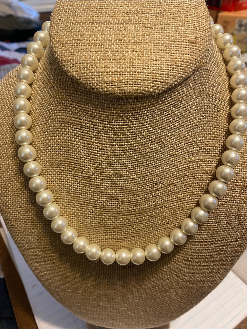 Fashion Jewelry Cream Pearl Single-Strand Necklace